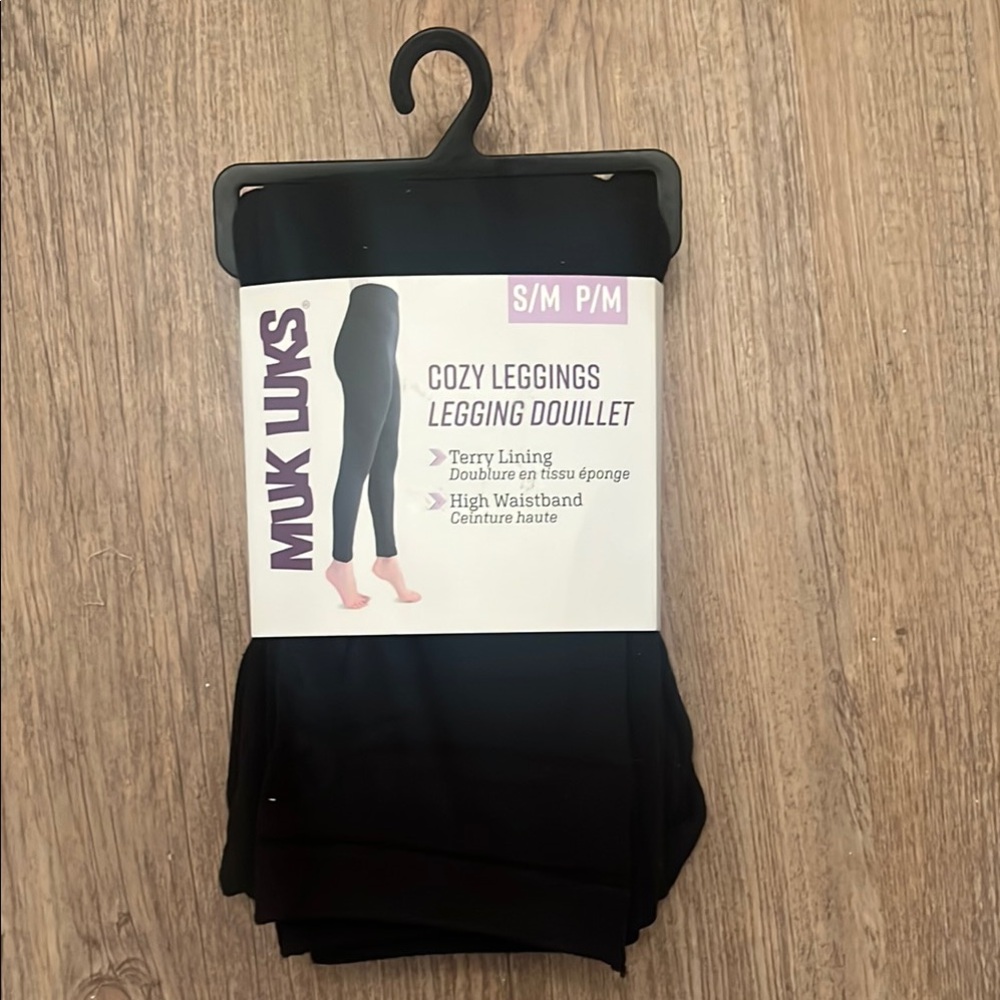 Muk Luks Black Terry Lined Leggings